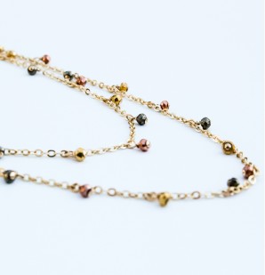 Sonya Renee - Siren Gold Necklace with Pyrite Beads