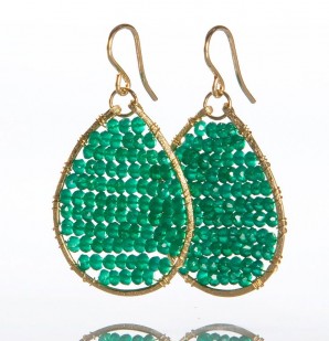 Sonya Renee Posh Mini Earrings - Green Onyx