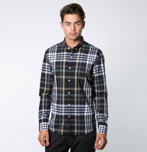 7 Diamonds - Harrington - Long Sleeve Button-Down in Taupe