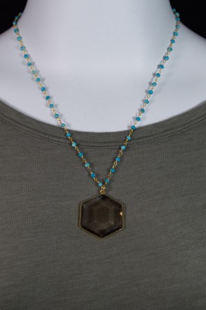 Sonya_Renee_Turquoise_Polygon_Smoky_Quartz_Necklace