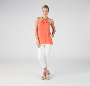 Annie Griffin - Scarlet Tank in Salmon