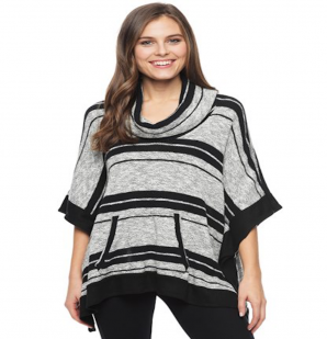 Splendid Sonoran Stripe Poncho in Black/Natural