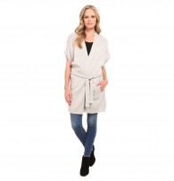 Splendid- Belted Cardi in Light Heather Grey